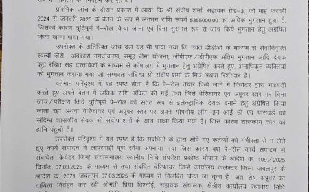 Jabalpur News: गबन मामले में सहायक संचालक प्रिया विश्नोई ,ज्येष्ठ संपरीक्षक सीमा तिवारी निलंबित, बाबू पर भी गिरी गाज