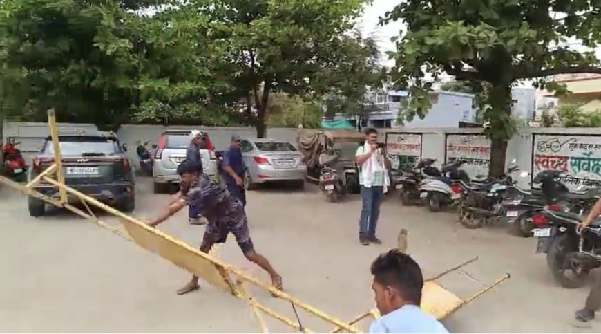 Jabalpur News: विवादित वाट्स एप स्टेटस को लेकर जाॅय सेकेंडरी स्कूल विजय नगर में हंगामा, हिंदूवादी संगठनों ने की तोड़फोड़