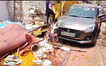 Jabalpur News: गोराबाजार में तेज रफ्तार कार दुकान में जा घुसी, एक घायल