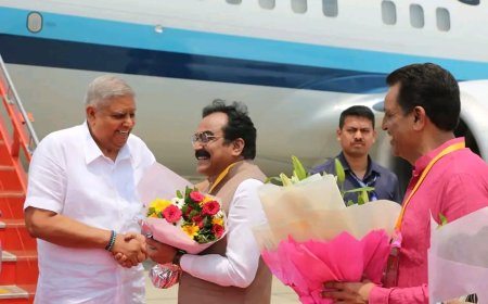 Jabalpur News: उपराष्ट्रपति का डुमना विमानतल पर हुआ भव्य स्वागत