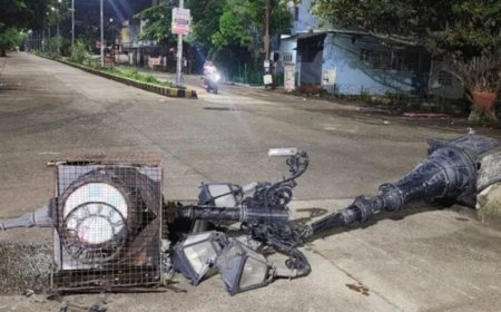 Jabalpur News: विजय नगर का लैंडमार्क घड़ी चौक का स्तंभ हुआ धराशाही