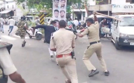 Jabalpur News: छात्र संघ चुनाव की मांग को लेकर निकले एनएसयूआई कार्यकर्ताओं पर पुलिस ने भांजी लाठियां