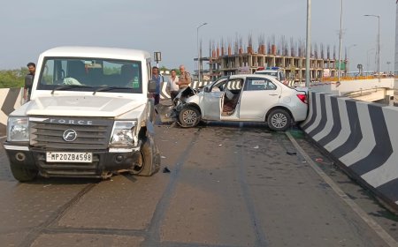 Jabalpur News:फ्लाईओवर में स्विफ्ट डिजायर से टकराया तूफान, कार के परखच्चे उड़े