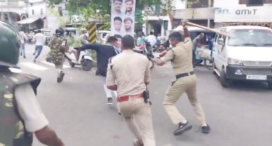 Jabalpur News: छात्र संघ चुनाव की मांग को लेकर निकले एनएसयूआई कार्यकर्ताओं पर पुलिस ने भांजी लाठियां