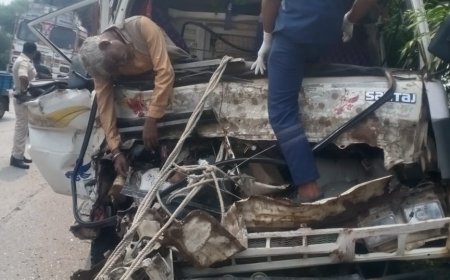 Jabalpur News: हाईवा में घुसा ट्रक, चालक की मौत