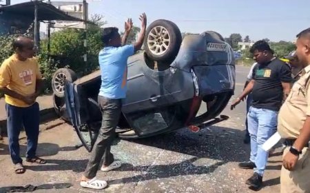 Jabalpur News: बरेला शारदा मंदिर के पास तेज रफ्तार ट्रक ने कार को मारी टक्कर,दो घायल