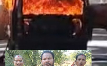 Jabalpur News: गौर - समाधि रोड़ पर चलती कार में लगी भीषण आग, कार में सवार थे 12 सवारी, कूदकर बचाई जान