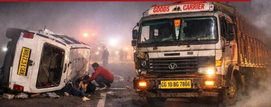 Jabalpur News: घने कोहरे के कारण बरेला हाईवे पर हुआ सड़क हादसा, ट्रक की टक्कर से कार पलटी