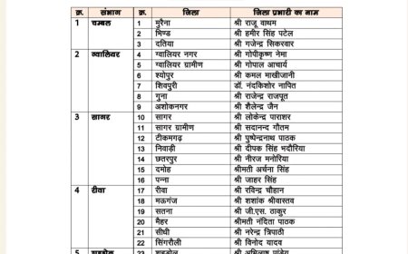 Jabalpur News: भाजपा प्रदेश अध्यक्ष ने जारी की जिला प्रभारियों की सूची, जबलपुर नगर की कमान आलोक संजर के हाथ, ग्रामीण देखेंगी मनीषा