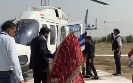 Jabalpur News: हेलीकॉप्टर से विदा होकर गौर पड़रिया पहुंची दुल्हन